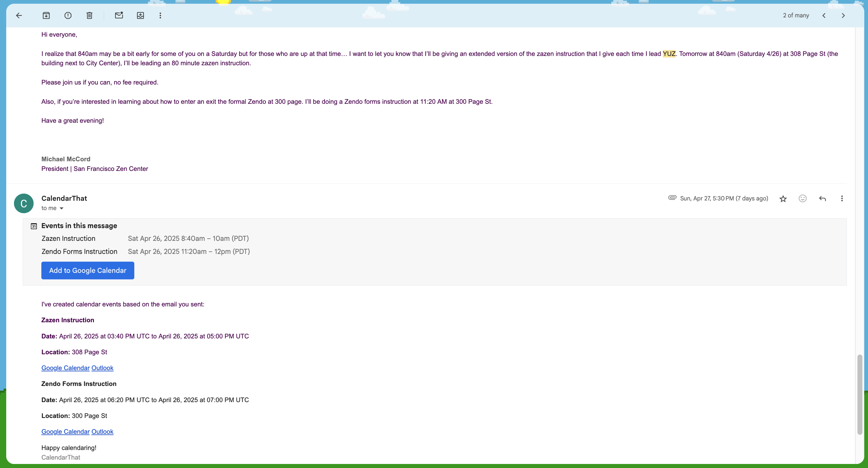 Email interface demo