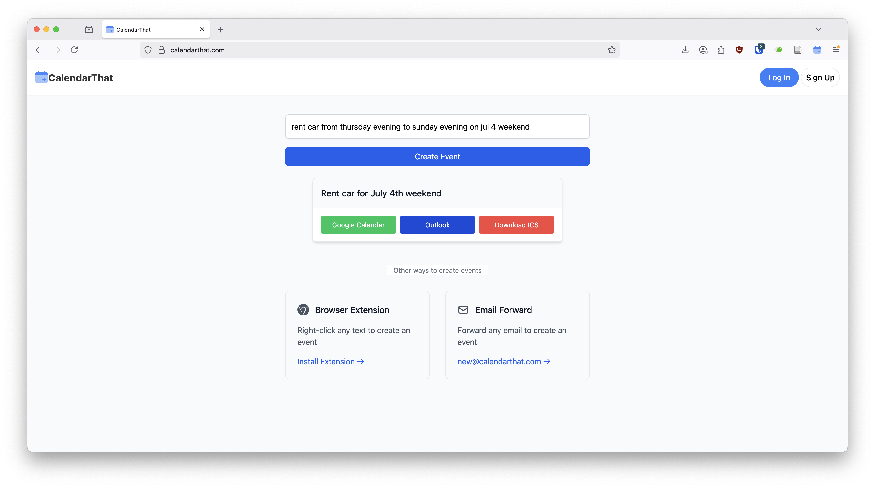 Web interface demo